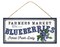 12.5" Blueberry Farmer's Market Themed Wooden Wall / Door Hanger Sign For Wreath Accents, Crafts, and Decorations
